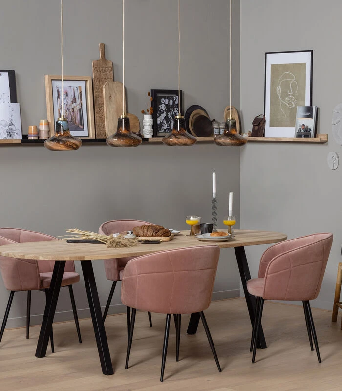 Basiclabel Dusk Eetkamerstoel - Velvet - Caramel - 82x57x53 - Afbeelding 2