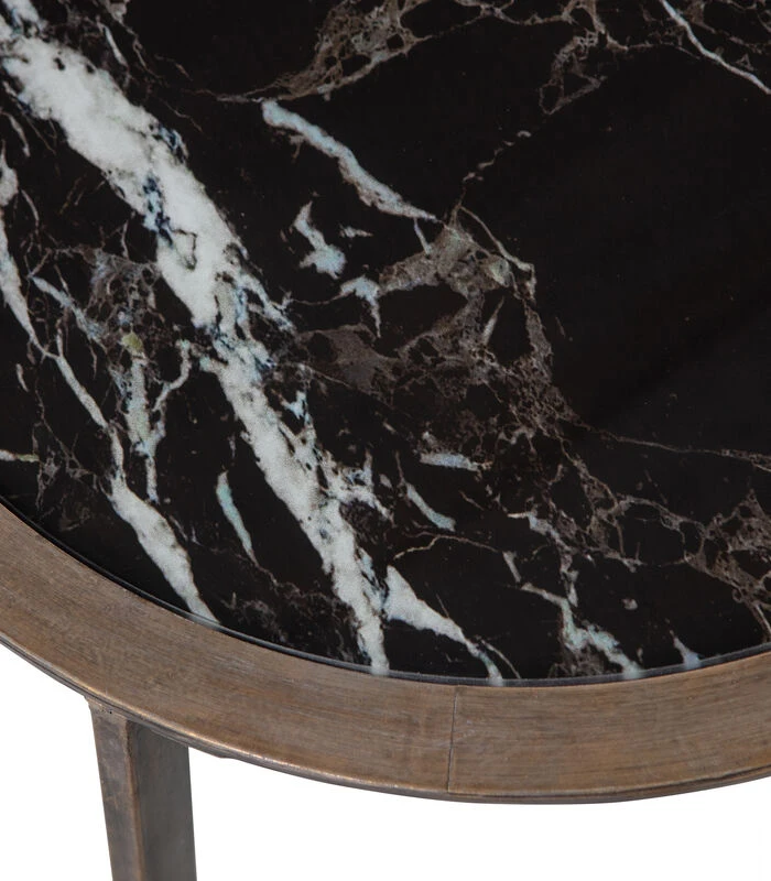 BePureHome Bijzettafel Lax - Metaal/Glas - Zwart - 45x58x58 - Afbeelding 5