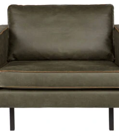 BePureHome Rodeo Fauteuil - Recycle Leer - Army - 85x105x86