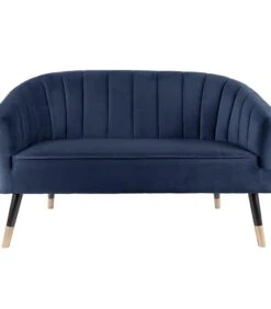 Leitmotiv Bank Royal - Velvet Donker Blauw - 128x71x80cm